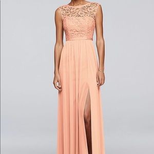 David’s Bridal Long Dress w/ Lace Bodice (F19328)